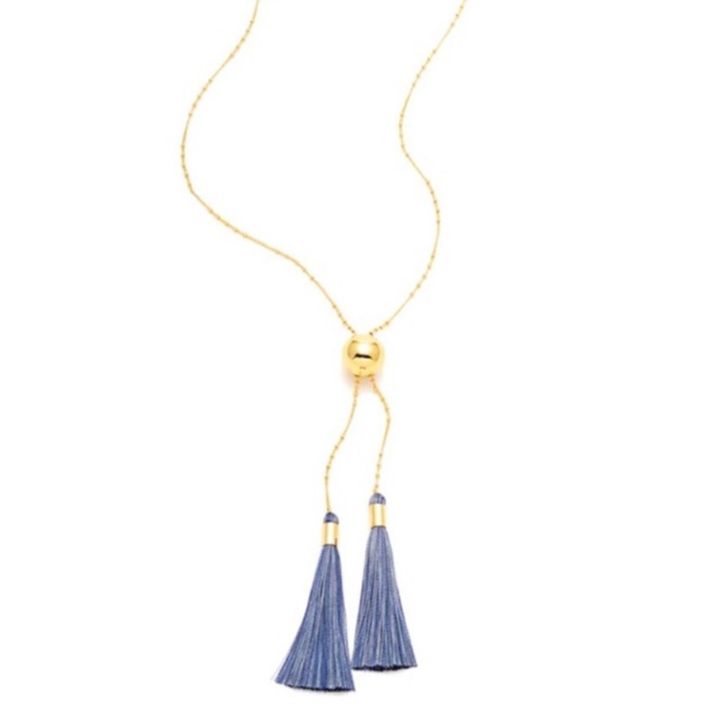 Gorjana NWT Carmen Tassel Necklace - Blue & Gold ✨